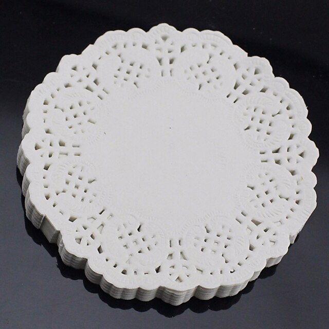  100pcs 6.5inch dentelle ronde papier gâteau napperon artisanat décoration de mariage dia 16.5 cm