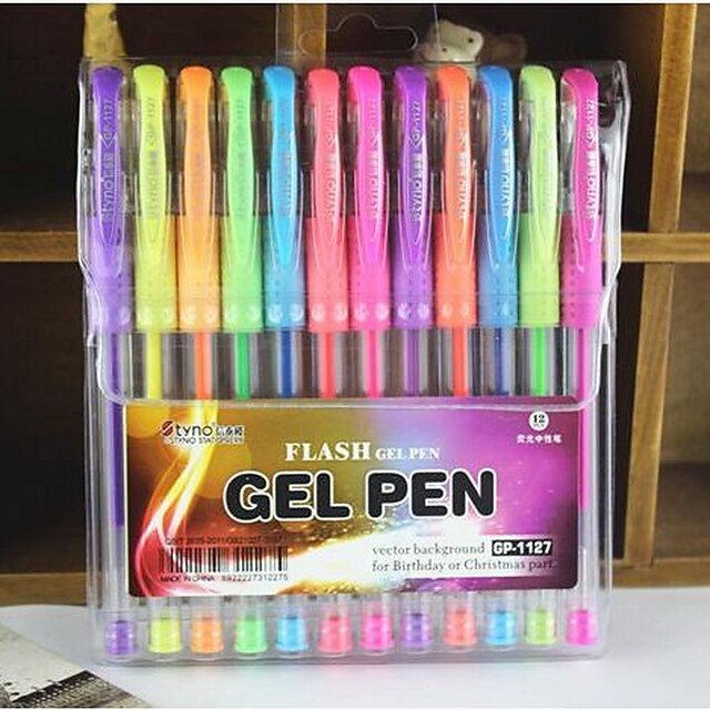  Bolígrafo Bolígrafo Plumas de gel Bolígrafo, El plastico Colores Aleatorios colores de tinta For Suministros de la escuela Material de oficina Paquete de