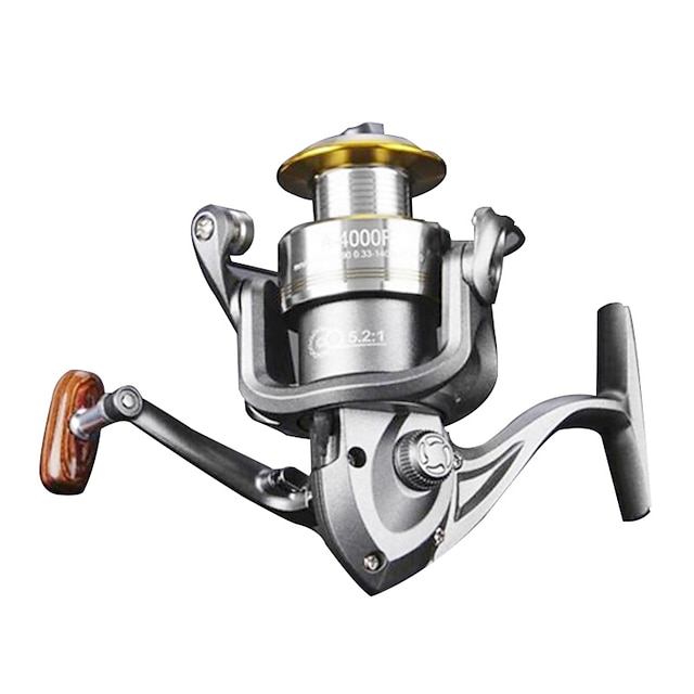  Spinning Reel 5.2/1 Gear Ratio+10 Ball Bearings Hand Orientation Exchangable Spinning / Lure Fishing - A-1000-5000