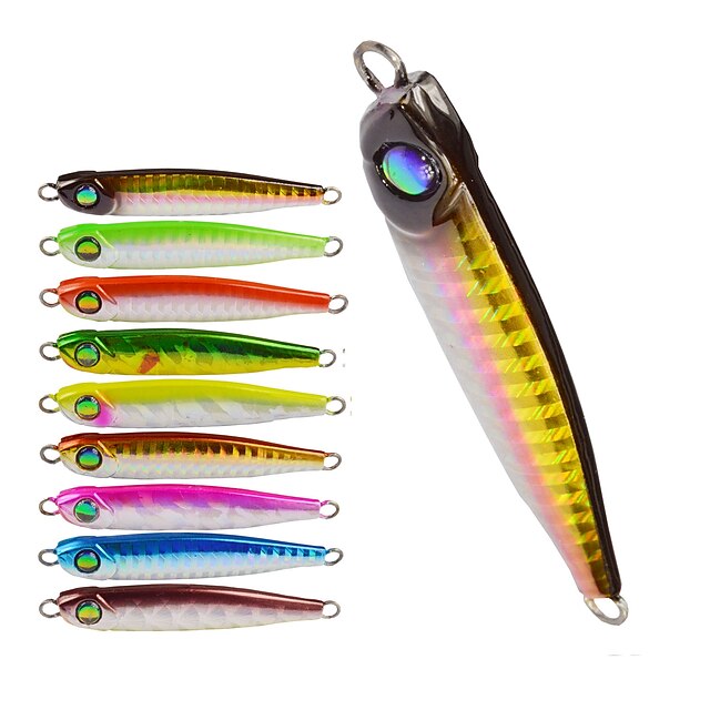  4pcs/lot Afishlure Long Shot Slow Sinking Metal Plate Lead Jig 34g 73mm Sea Fishing Lure Fishing Tackle