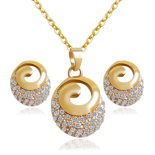  Women's Bridal Jewelry Sets Earrings Jewelry Golden For Wedding Party / Necklace