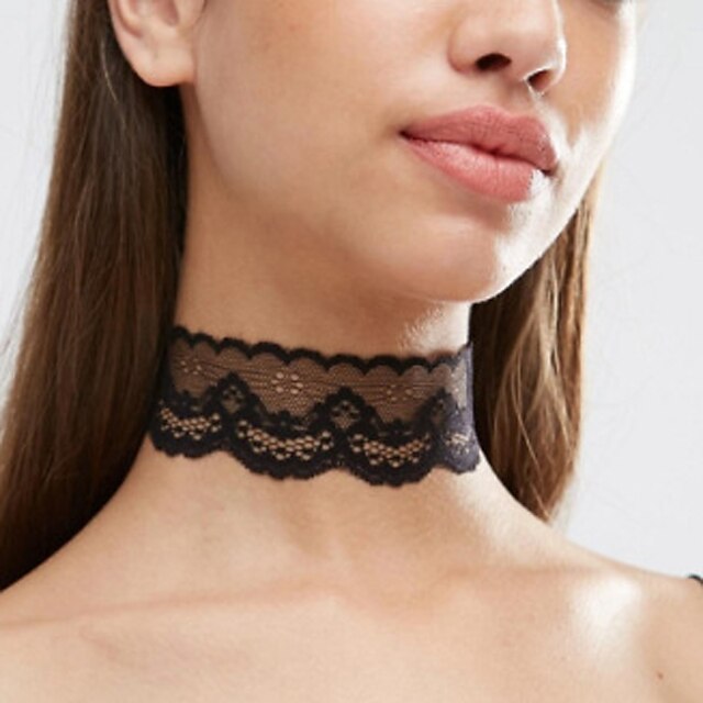  Damen Halsketten Tattoo-Hals Tattoo-Stil Modisch Retro Spitze Weiß Schwarz Modische Halsketten Schmuck Für Party Normal Alltag