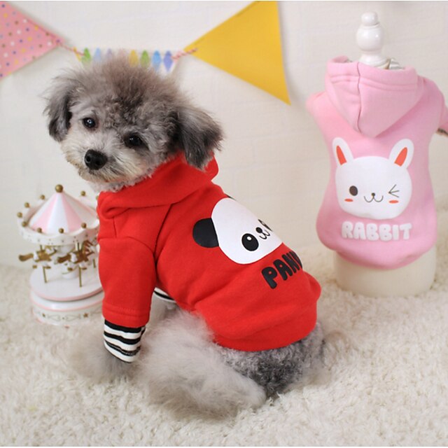  Hund Kapuzenshirts Hundekleidung Cartoon Design Rot / Rosa Baumwolle Kostüm Für Haustiere Herrn / Damen Cosplay