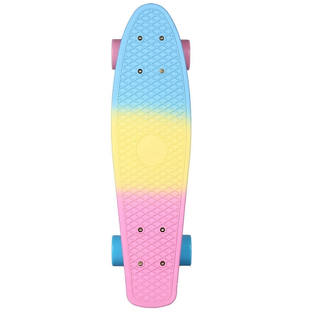  22 tommer (ca. 56cm) Cruisers Skateboard PP (Polypropen) Abec-7 Regnbue Professjonell Blå+Rosa