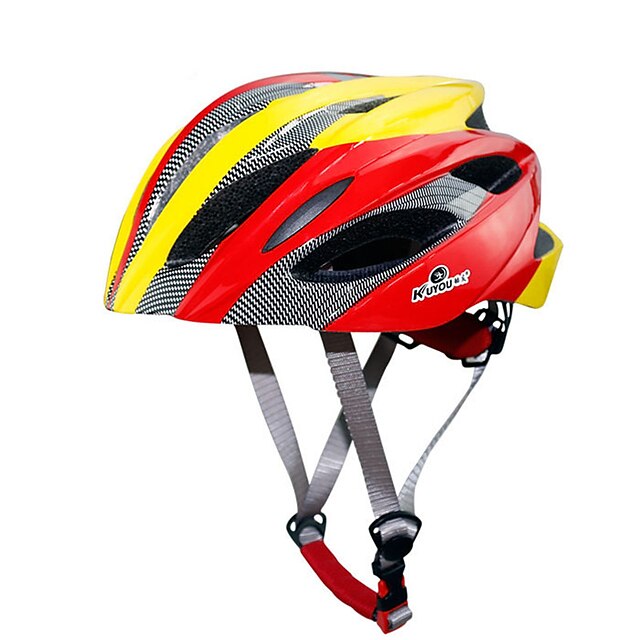  Adulto Capacete de bicicleta 18 Aberturas Resistente ao Impacto Ventilação EPS PC Esportes Ciclismo / Moto - Vermelho / Preto Azul Céu Red / amarelo