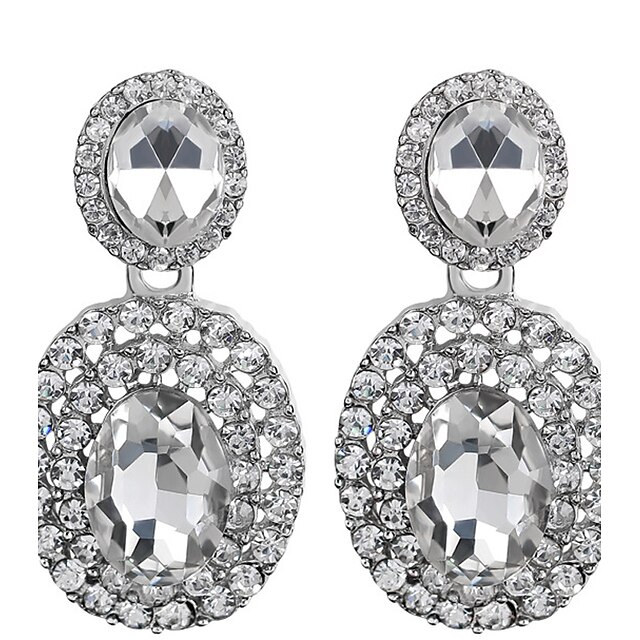  Women's AAA Cubic Zirconia Drop Earrings Birthstones Zircon Cubic Zirconia Earrings Jewelry White For Wedding Party / Crystal