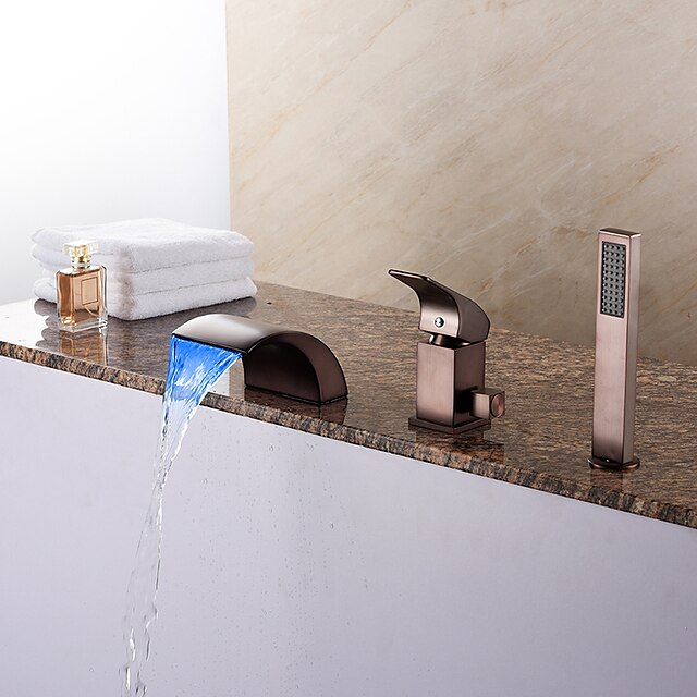  Bathtub Faucet - Antique Oil-rubbed Bronze Roman Tub Ceramic Valve Bath Shower Mixer Taps