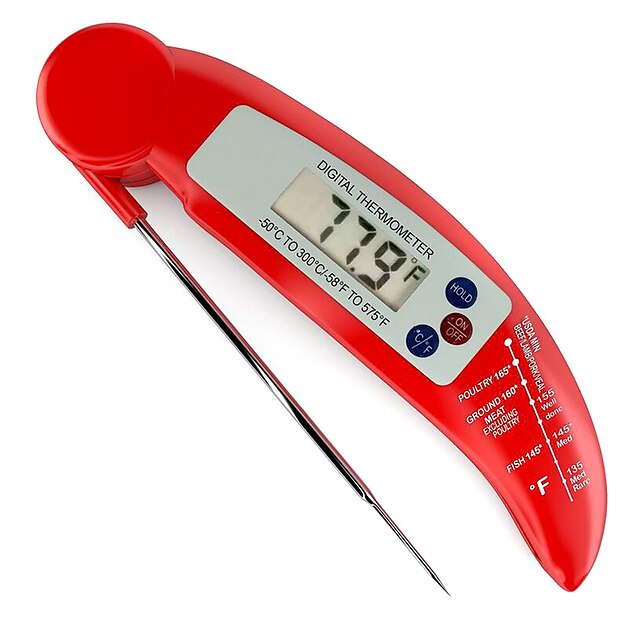  Food Kitchen Barbecue BBQ Electron Probe Folding Probe Thermometer(Color Random Delivery)