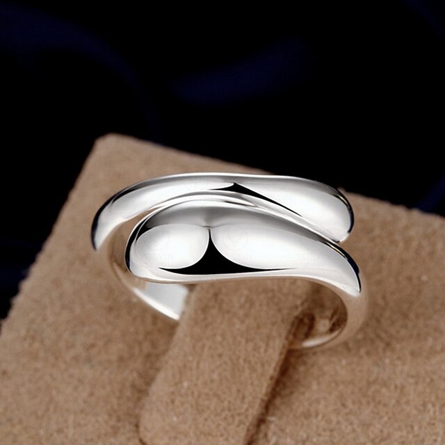  Band Ring Silver Drop Ladies Fashion One Size / Women's