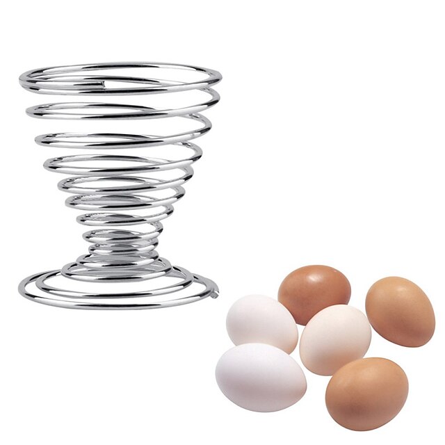  Stainless Steel Spring Egg Holder Wire Tray Boiled Cup Stand Storage Eggs Tools 1pcs