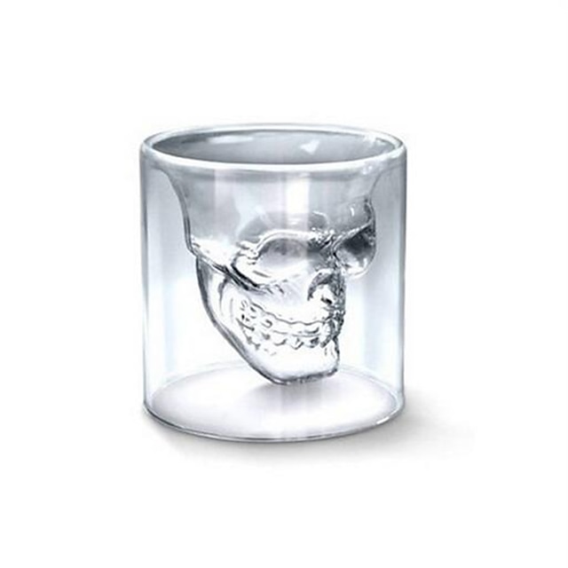  køligt transparent kreativ skræmmende kranium hoved design nyhed drinkware vin shot glas kop 250ml