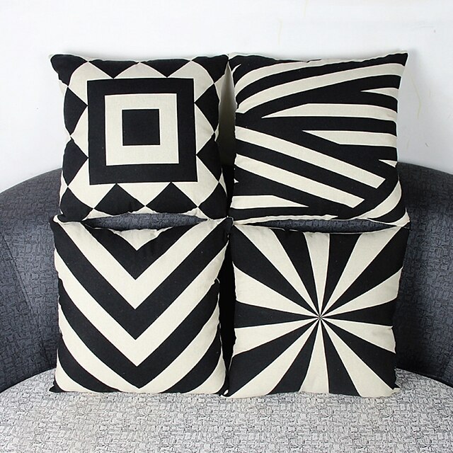  pcs Cotton / Linen Pillow Cover, Geometric Casual