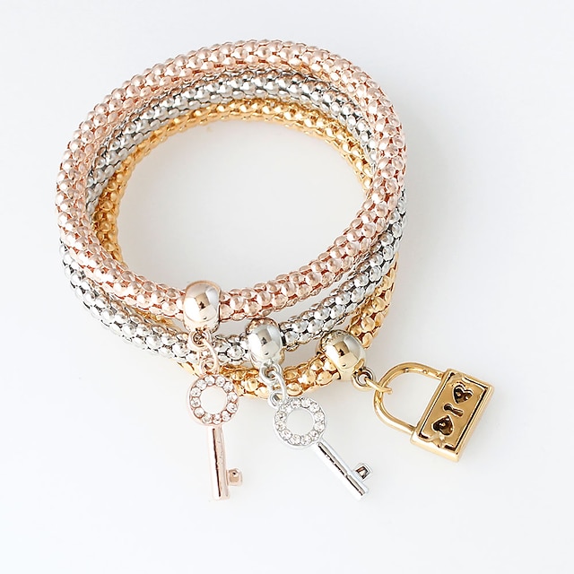  Dame Kæde & Lænkearmbånd Mode Legering Armbånd Smykker Gylden / Rose Guld / Sølv Til Bryllup