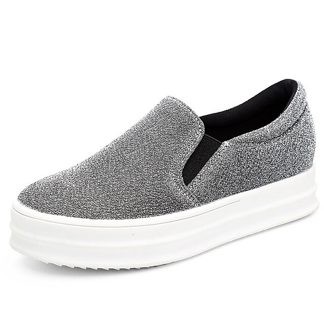  Da donna Scarpe Tessuto Primavera Autunno Comoda Mocassini e Slip-Ons Piatto Per Casual Nero Grigio