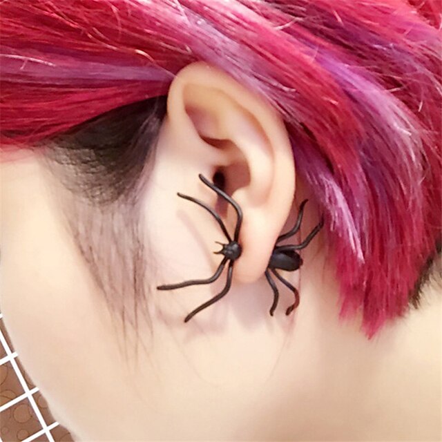  Korea Style Exaggerated Earring Creepy Black Spider Stud Earrings Personalized Punk Earrings for Women Jewelry