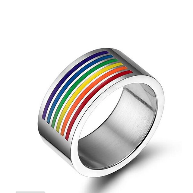  Men's Band Ring Titanium Steel Personalized European Ring Jewelry Silver For Casual 6 / 7 / 8 / 9 / 10