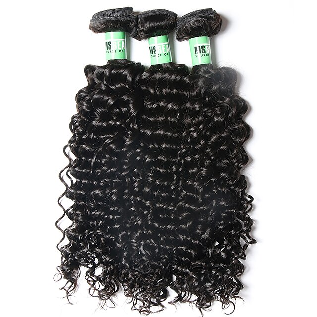  Brazilian Virgin Hair Deep Curly 3 Bundles Grade 7A Unprocessed Virgin Human Hair Weave Extensions