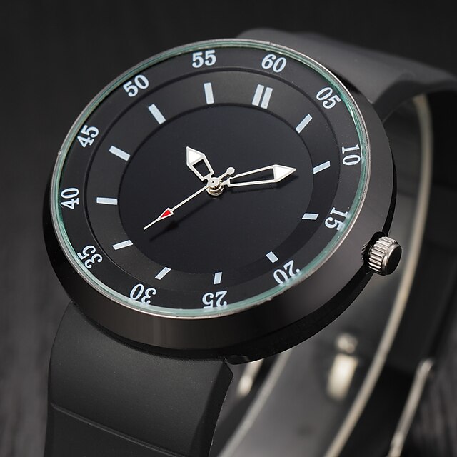  Men's Wrist Watch Quartz Rubber Black Casual Watch Analog Casual - White Black / Stainless Steel