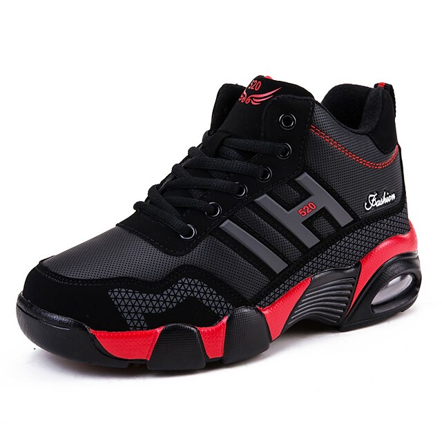  Men's / Women's Sneakers Flat Heel Lace-up Tulle Comfort Basketball Shoes Fall / Winter Red / Blue