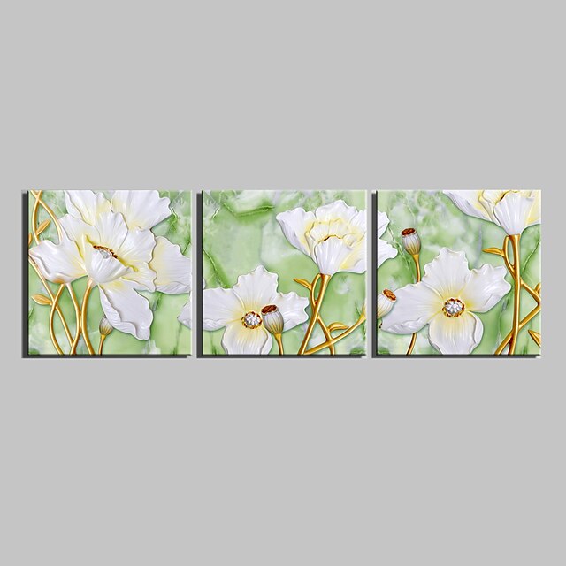  Stretched Canvas Print Botanical Three Panels Square Print Wall Decor Home Decoration