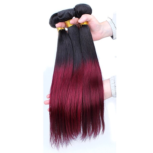  3pcs lot 10 24 indian virgin hair color 1b 99j straight human hair weaves