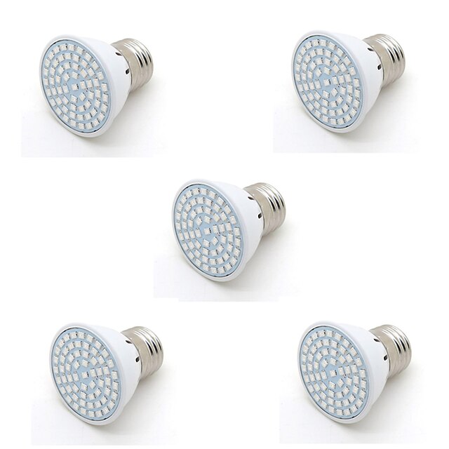  5 Stück 5 W 300 lm E26 / E27 Wachsende Glühbirne 60 LED-Perlen SMD 2835 Dekorativ Rot / Blau 220-240 V / RoHs / FCC