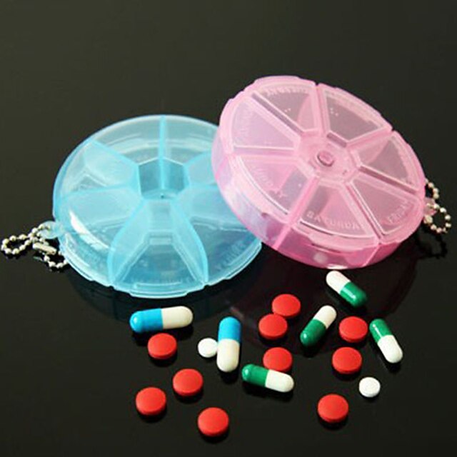  nyttige bærbare 7 dages pille boks vitamin pille sikker sag stort rum (ramdon farve)