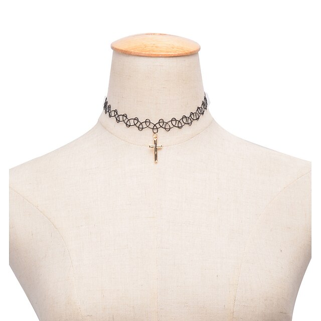  Damen Halsketten / Anhängerketten - Kreuz Personalisiert, Retro, Modisch Schwarz Modische Halsketten Für Party, Alltag, Normal