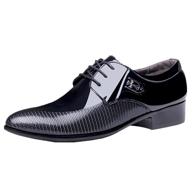  Homme Chaussures Cuir Verni Hiver Printemps Eté Automne Confort Chaussures formelles Oxfords Marche Lacet Pour Décontracté Soirée &