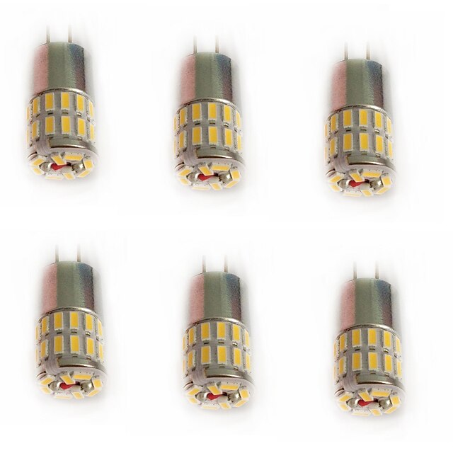  LED-lampor med G-sockel 110-120 lm G4 T 36 LED-pärlor SMD 3014 Dekorativ Varmvit Kallvit Naturlig vit 12 V / 6 st / RoHs