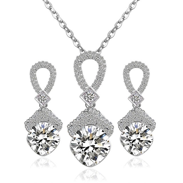  Pentru femei Seturi de bijuterii de mireasă cercei Bijuterii Argintiu Pentru Nuntă Petrecere / Cercei / Coliere