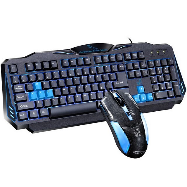  Waterproof Wired Game USB Keyboard & Mouse Suit With LED