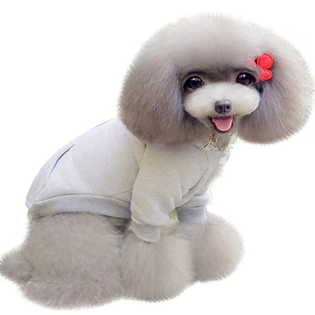  Psy Bluza dresowa Ubrania dla psów Solidne kolory Szary Bawełna Kostium Dla zwierząt domowych Męskie / Damskie Codzienne