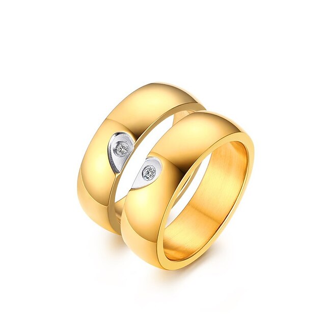 Ringen voor stelletjes Kubieke Zirkonia crossover Gouden Kubieke Zirkonia Titanium Staal verwantschap Tupsu Vintage Modieus / Dames / Voor heren