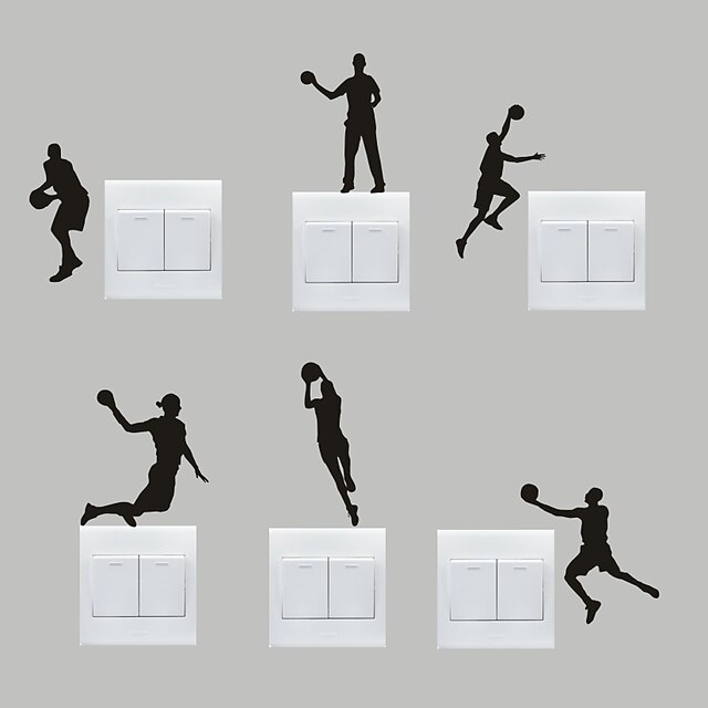  AYA™ Set of 6 DIY Creative Basketball Switch Stickers Wall Decor
