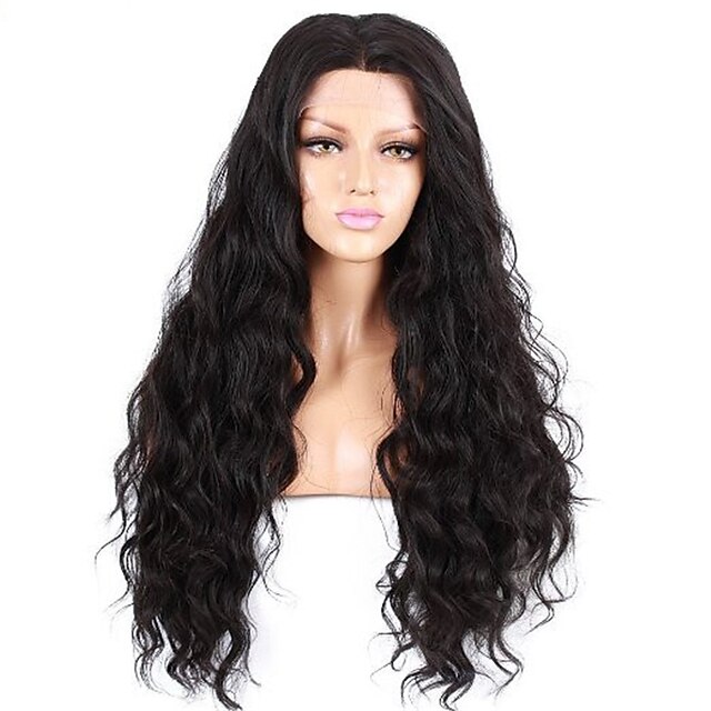  Human Hair Glueless Lace Front Lace Front Wig style Brazilian Hair Natural Wave Natural Black Wig 130% 150% 180% Density 10-26 inch with Baby Hair Natural Hairline African American Wig 100% Hand Tied
