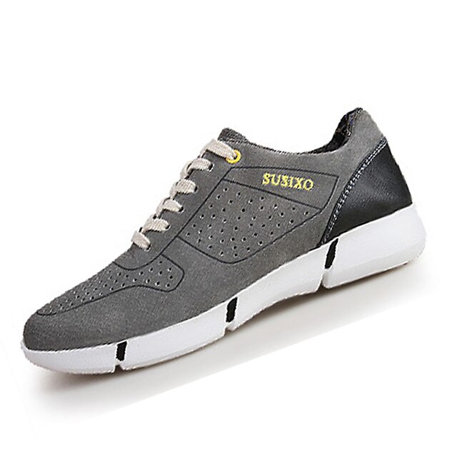  Men's Sneakers Spring / Fall Comfort PU Casual Flat Heel Brown / Gray / Khaki Walking / Running