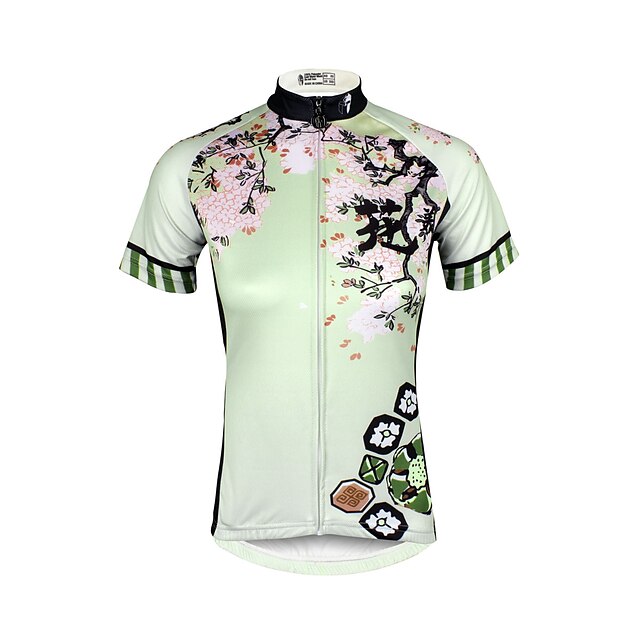  ILPALADINO Mujer Manga Corta Maillot de Ciclismo Verano Poliéster Verde Trébol Gracioso Moda Talla Grande Bicicleta Camiseta / Maillot Cima Ciclismo de Montaña Ciclismo de Pista Resistente a los UV