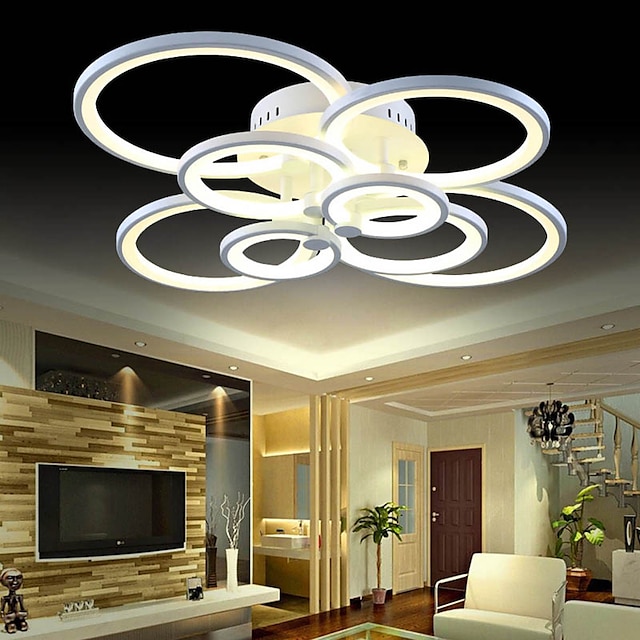  1-Light 78 cm Dimmable / LED Flush Mount Lights Metal Acrylic Linear Painted Finishes Modern Contemporary 110-120V / 220-240V
