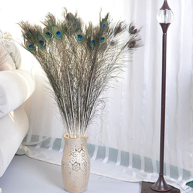  Hi-Q 1Pc Decorative Flower Peacock Feathers Wedding Home Table Decoration Artificial Flowers