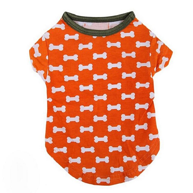  Dog Shirt / T-Shirt Bone Casual / Daily Dog Clothes Puppy Clothes Dog Outfits Costume for Girl and Boy Dog Cotton