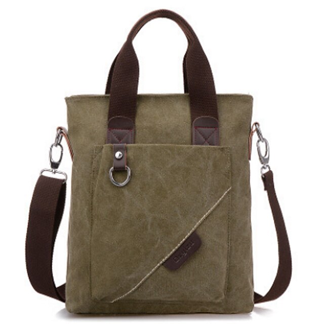  Men Bags Canvas Tote for Casual Black Coffee Army Green Khaki