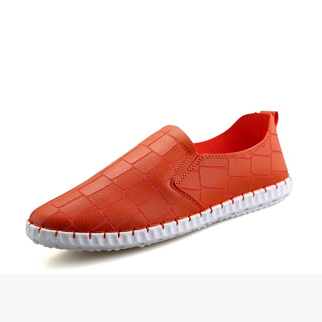  Herrer Tøfler & Slip-ons PU Forår Sommer Efterår Afslappet Flad hæl Hvid Sort Orange 2,5-4,5 cm