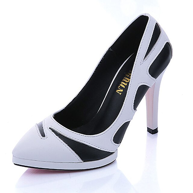  Women's Shoes PU Fall Heels Stiletto Heel White / Black
