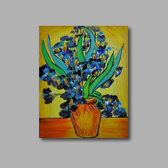  Handgeschilderde Abstract / Bloemenmotief/Botanisch Olie schilderijen,Modern Eén paneel Canvas Hang-geschilderd olieverfschilderij For 