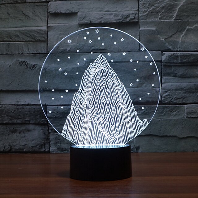  שלג הר עמעום מגע 3D LED מנורת לילה מנורת אווירת קישוט 7colorful תאורת חידוש אור חג המולד