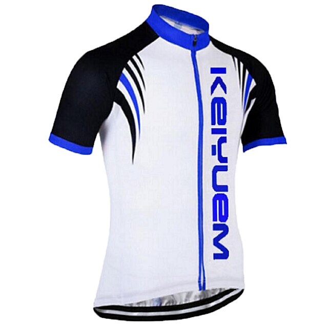  KEIYUEM Men's Women's Short Sleeve Cycling Jersey Coolmax® 100% Polyester Silicon Bike Jersey Top Breathable Quick Dry Ultraviolet Resistant Sports Clothing Apparel / Stretchy / Back Pocket