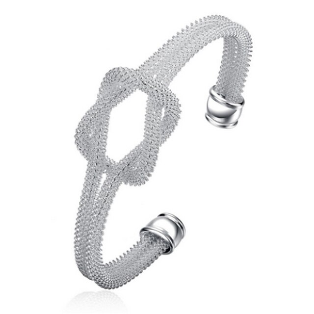  Damen Bettelarmband Armreife Manschetten-Armbänder Geknotet Übergang Schlange damas Personalisiert Punk Modisch Sterling Silber Armband Schmuck Silber Für Weihnachts Geschenke Hochzeit Party Alltag