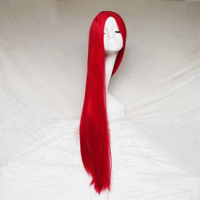  syntetisk paryk lige straight yaki paryk rød syntetisk hår kvinders røde hårglæde