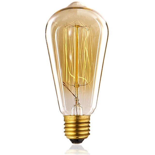  ST64 60W vintage antikk Edison stil gløde klart glass lys lampe pære (AC220-240V)